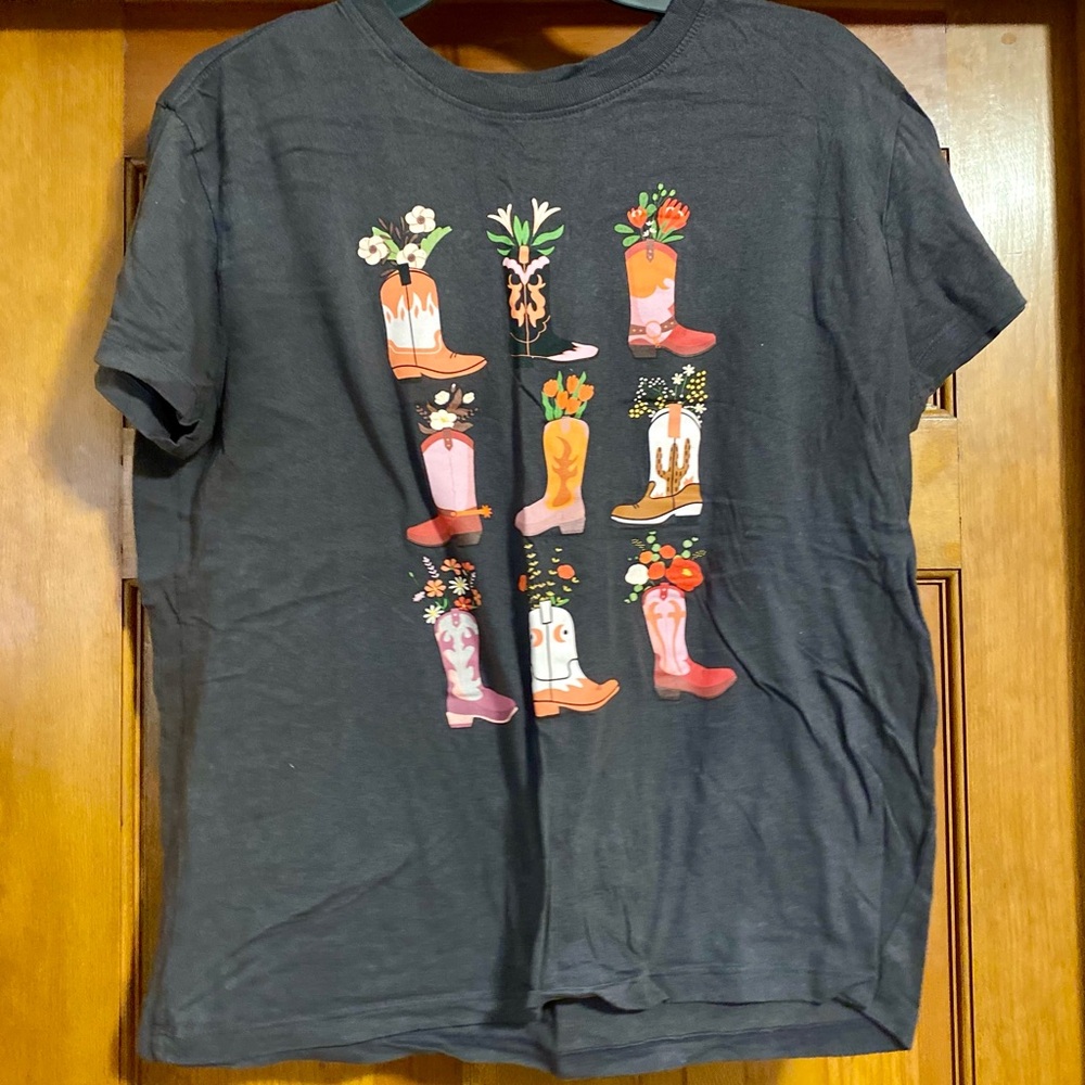 Floral Cowboy Boot Tshirt